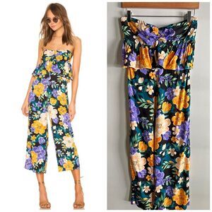 Tularosa x Revolve Floral Strapless Wide Leg Jumpsuit Boho Resort